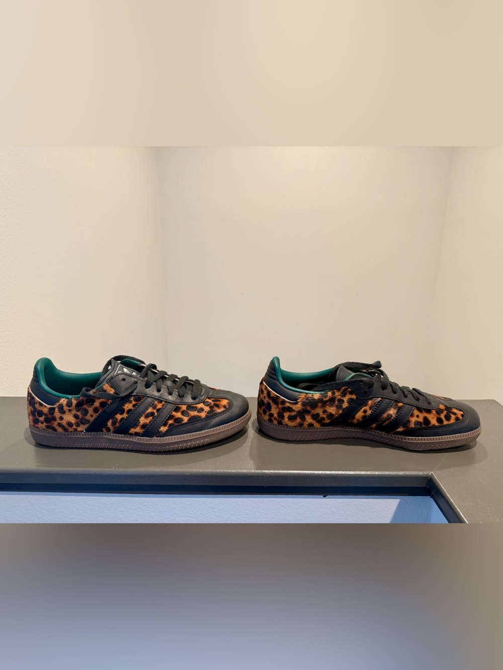Adidas Black Leopard Print Sneakers - Picture 4 of 6